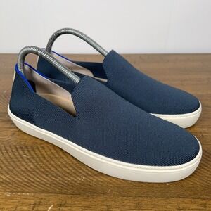 Rothy's Shoes Women 8.5 Navy Blue Original Slip On Sneaker Casual Comfort Tennis